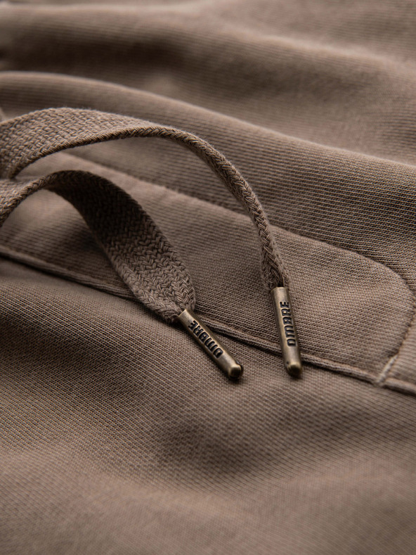 Ombre Clothing Pánské bavlněné teplákové šortky BASIC hnědé Ombre Clothing