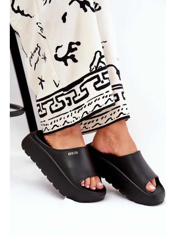 BIG STAR SHOES Dámské pěnové pantofle na platformě Big Star – černé