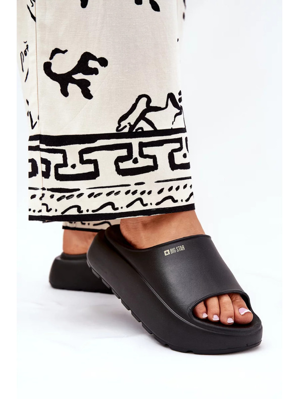 BIG STAR SHOES Dámské pěnové pantofle na platformě Big Star – černé