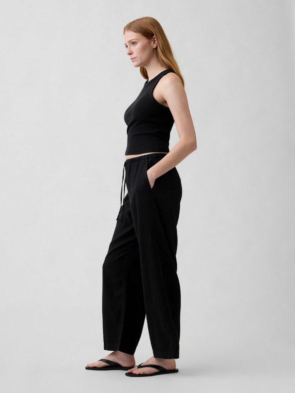 GAP Lněné kalhoty Wide-Leg GAP