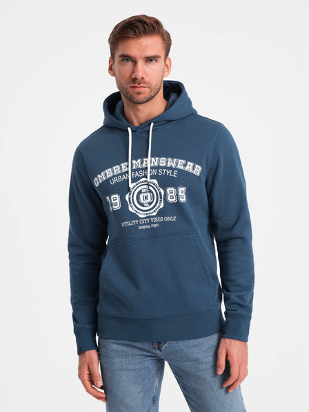 Ombre Clothing Pánská mikina s klokankou a potiskem Ombre Clothing