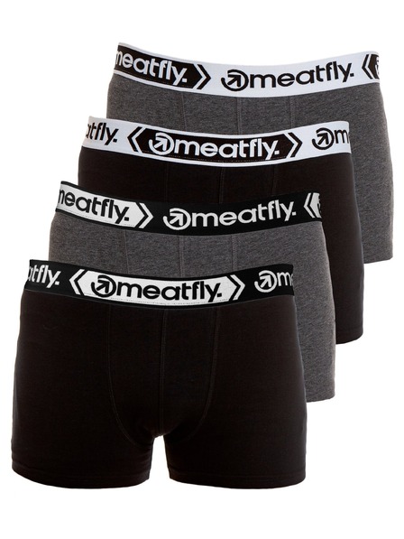 Meatfly Meatfly pánské boxerky Balboa Boxershorts Four Pack Black/Grey Heather