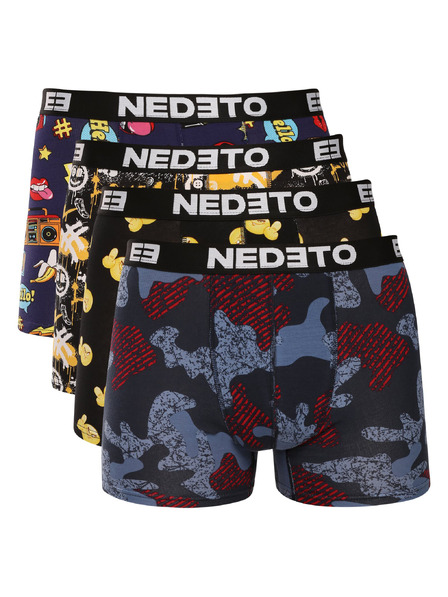 Nedeto Sada čtyř - pánské boxerky Nedeto vícebarevné
