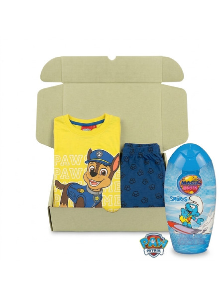 Trenýrkárna Chlapecká dárková sada pyžamo Paw Patrol a sprchový gel Šmoulové