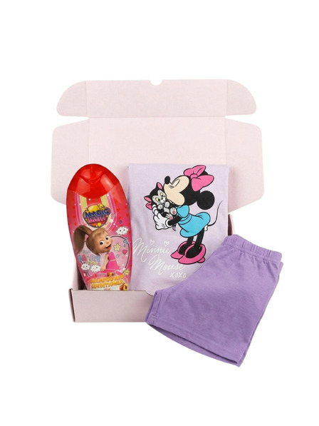 Trenýrkárna Dívčí dárková sada pyžamo Minnie a šampón Máša a medvěd