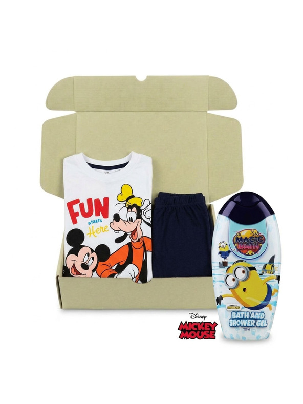 Trenýrkárna Chlapecká dárková sada pyžamo Mickey a sprchový gel Mimoni
