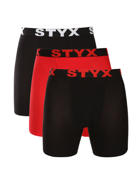 Styx Sada tří - pánské boxerky Styx long sportovní guma vícebarevné