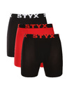 Styx Sada tří - pánské boxerky Styx long sportovní guma vícebarevné