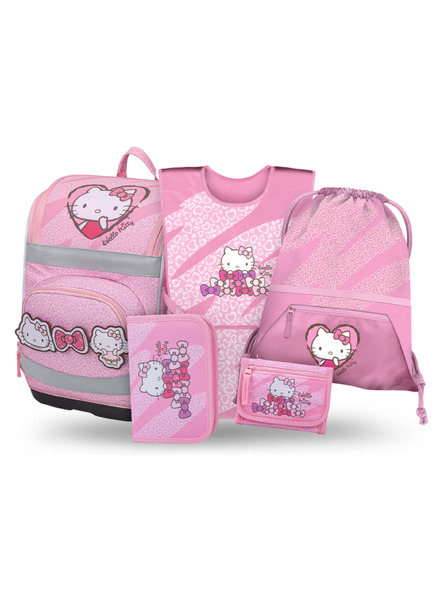BAAGL  BAAGL SET 5 Zippy Plus Hello Kitty Sweet Leopard: aktovka, penál, sáček, zástěra, peněženka GRS