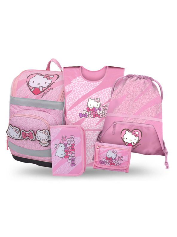 BAAGL  BAAGL SET 5 Zippy Plus Hello Kitty Sweet Leopard: aktovka, penál, sáček, zástěra, peněženka GRS