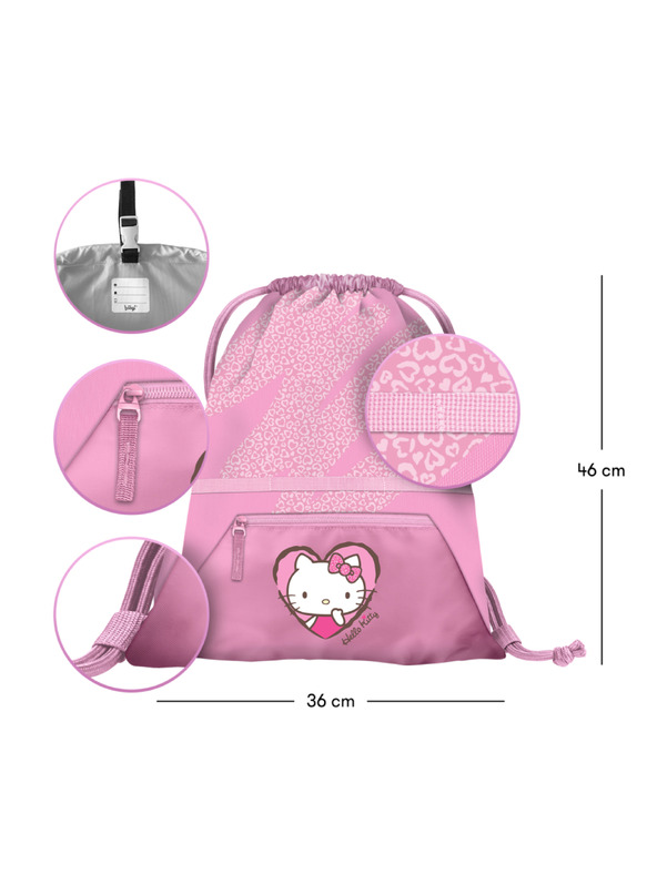 BAAGL  BAAGL Sáček s kapsou Hello Kitty Sweet Leopard GRS