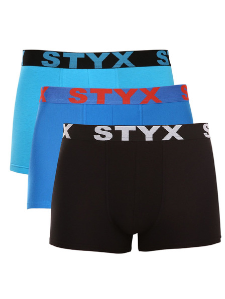 Styx Sada tří - pánské boxerky Styx sportovní guma vícebarevné