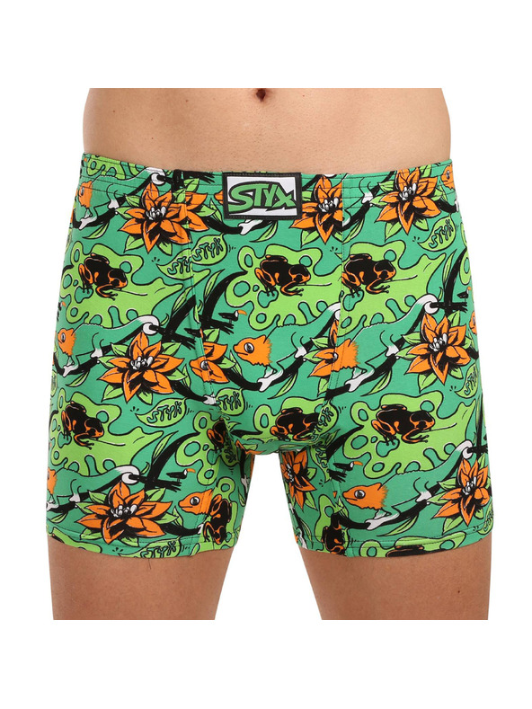 Styx Sada tří - pánské boxerky Styx long art klasická guma vícebarevné