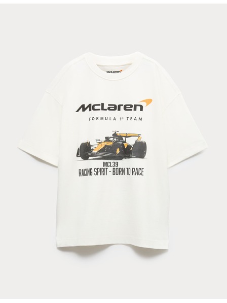 Marks & Spencer Tričko z čisté bavlny s grafickým motivem McLaren™ (2–16 let) Marks & Spencer bílá