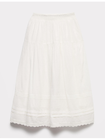 Marks & Spencer Maxi sukně z čisté bavlny se záševky (6–16 let) Marks & Spencer smetanová