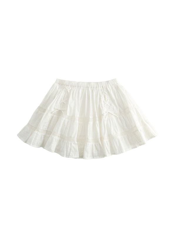 Marks & Spencer Šněrovací sukně s elastickým pasem, z čisté bavlny (6–16 let) Marks & Spencer smetanová
