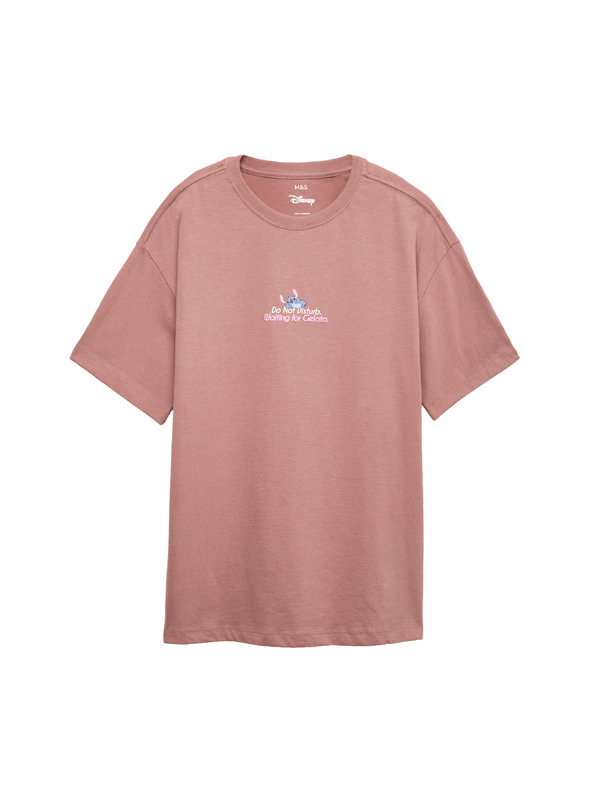 Marks & Spencer Tričko Lilo & Stitch™ z čisté bavlny (6–16 let) Marks & Spencer hnědá