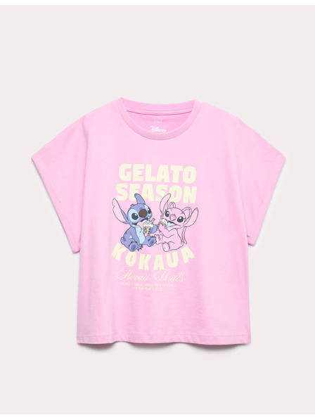 Marks & Spencer Top s grafikou Lilo & Stitch™ z čisté bavlny (6–16 let) Marks & Spencer fialová