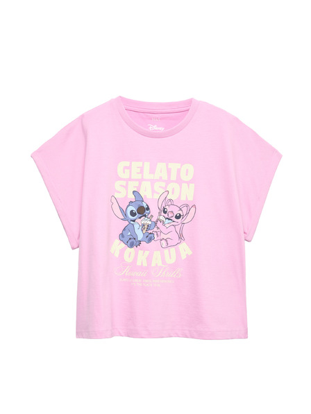 Marks & Spencer Top s grafikou Lilo & Stitch™ z čisté bavlny (6–16 let) Marks & Spencer fialová
