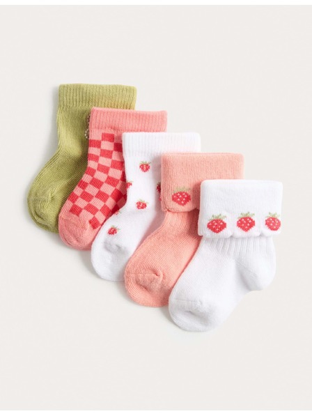 Marks & Spencer Dětské ponožky s vysokým podílem bavlny, 5 ks Marks & Spencer vícebarevná
