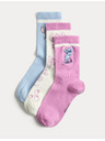 Marks & Spencer Ponožky Lilo & Stitch™, sada 3 párů (6 malé – 7 velké) Marks & Spencer růžová