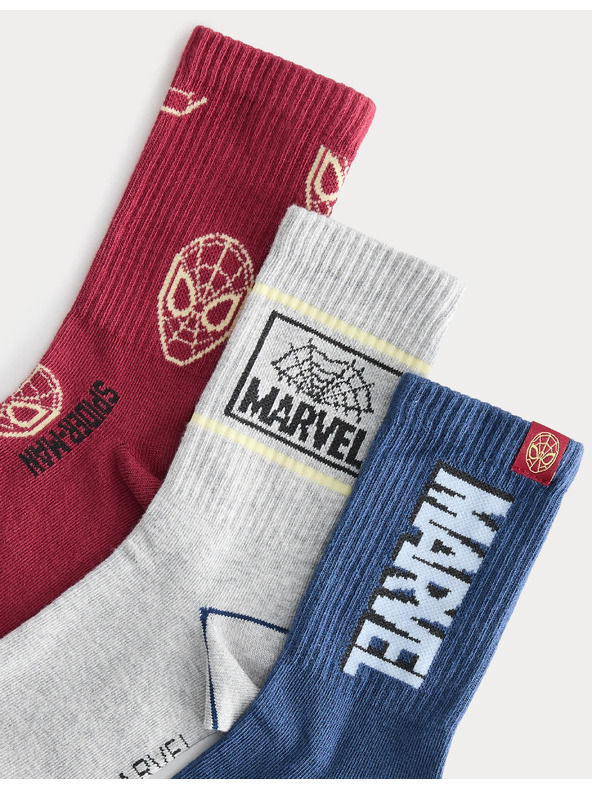 Marks & Spencer Ponožky Spider-Man™ s vysokým podílem bavlny, 3 páry Marks & Spencer červená