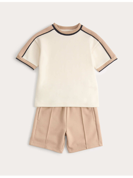 Marks & Spencer Outfit piké trička a šortek ze směsi bavlny (2–10 let) Marks & Spencer smetanová