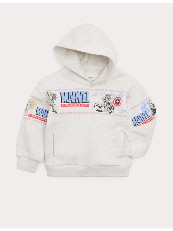 Marks & Spencer Mikina Marvel™ s kapucí a vysokým podílem bavlny (2–8 let) Marks & Spencer šedá
