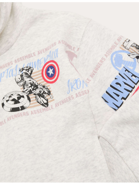 Marks & Spencer Mikina Marvel™ s kapucí a vysokým podílem bavlny (2–8 let) Marks & Spencer šedá
