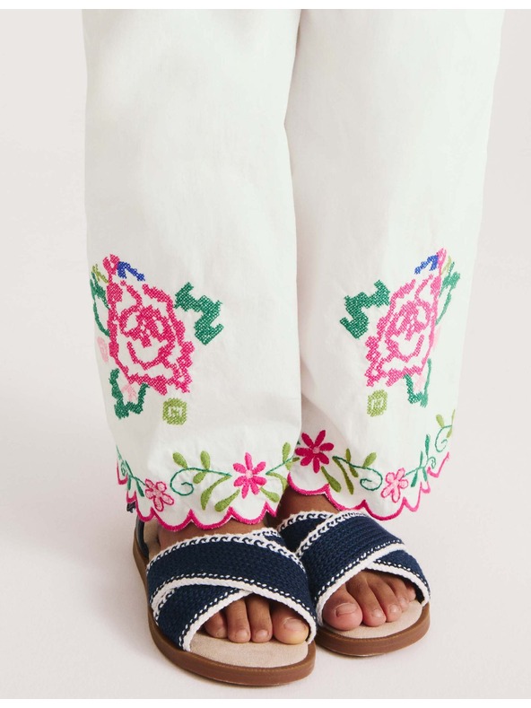 Marks & Spencer 2dílný vyšívaný outfit z čisté bavlny (2 – 10 let) Marks & Spencer béžová