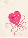 Marks & Spencer Mikina s vysokým podílem bavlny Heart Squid (4–10 let) Marks & Spencer smetanová