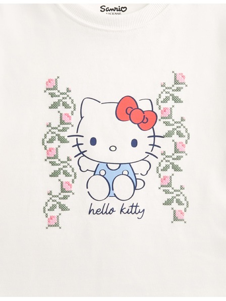 Marks & Spencer Tričko s motivem Hello Kitty™, z čisté bavlny (2–8 let) Marks & Spencer smetanová