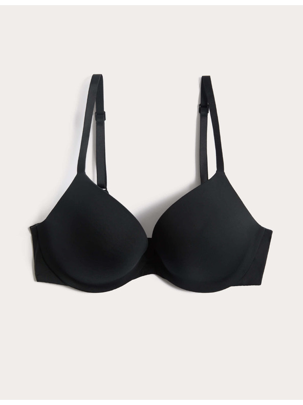 Marks & Spencer Neviditelná Body Invisibles™ dekoltová push-up podprsenka s kosticemi, (A–E) Marks & Spencer černá