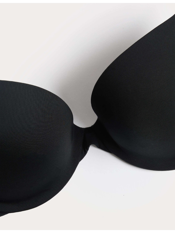 Marks & Spencer Neviditelná Body Invisibles™ dekoltová push-up podprsenka s kosticemi, (A–E) Marks & Spencer černá