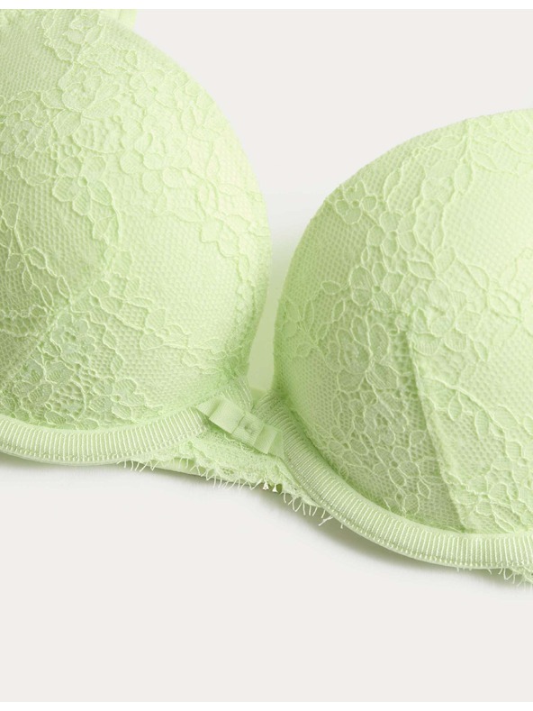 Marks & Spencer Krajková push-up dekoltová podprsenka Ida s kosticemi (A–E) Marks & Spencer zelená