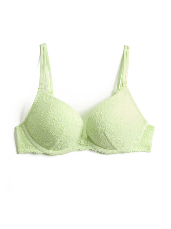 Marks & Spencer Krajková push-up dekoltová podprsenka Ida s kosticemi (A–E) Marks & Spencer zelená
