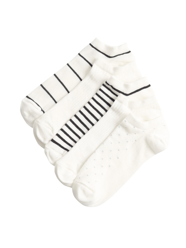 Marks & Spencer Vzorované krátké ponožky Trainer Liners™, s vysokým podílem bavlny, sada 5 párů Marks & Spencer černá
