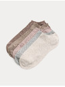 Marks & Spencer Balení 5 superměkkých žebrovaných krátkých ponožek Trainer Liners™ Marks & Spencer béžová