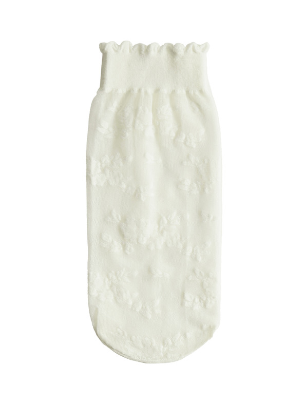 Marks & Spencer Květované kotníkové ponožky s krajkou Marks & Spencer smetanová