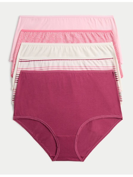 Marks & Spencer Kalhotky do pasu, z bavlny s materiálem Lycra™, 5 ks Marks & Spencer růžová