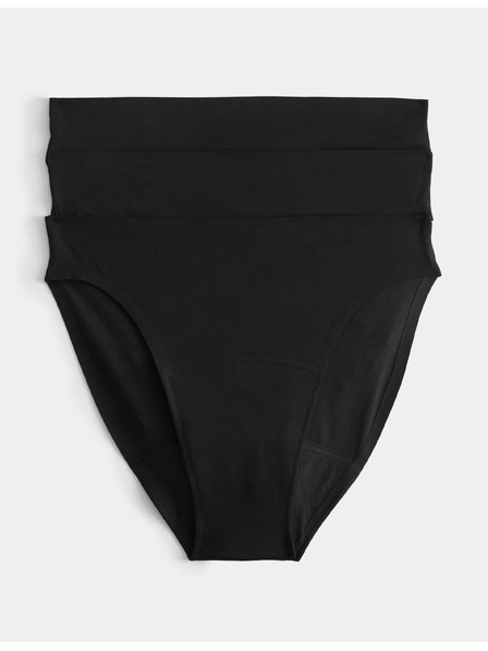 Marks & Spencer Sada 3 ks bikinových menstruačních kalhotek bez viditelných lemů Marks & Spencer černá