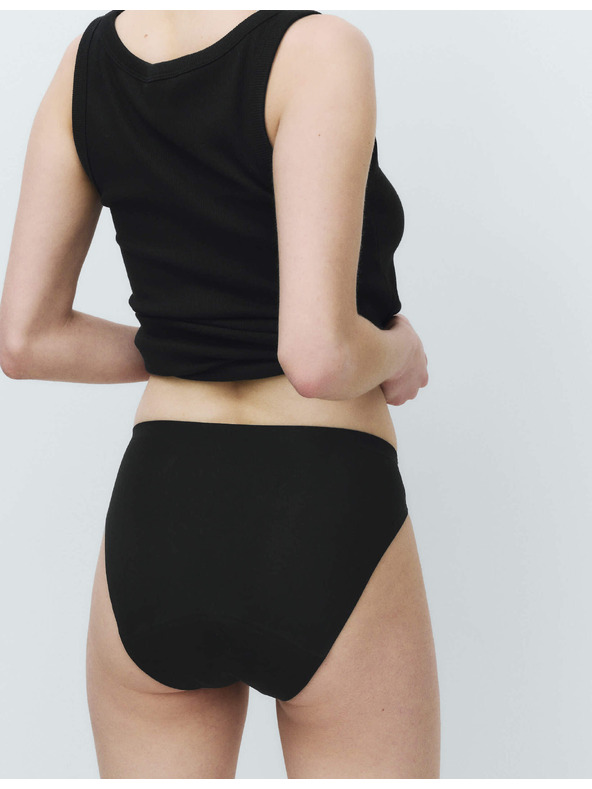 Marks & Spencer Sada 3 ks bikinových menstruačních kalhotek bez viditelných lemů Marks & Spencer černá