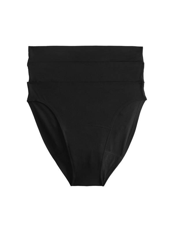Marks & Spencer Sada 3 ks bikinových menstruačních kalhotek bez viditelných lemů Marks & Spencer černá