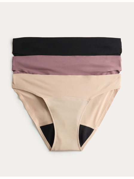 Marks & Spencer Sada 3 ks bikinových menstruačních kalhotek bez viditelných lemů Marks & Spencer černá