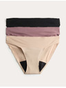 Marks & Spencer Sada 3 ks bikinových menstruačních kalhotek bez viditelných lemů Marks & Spencer černá