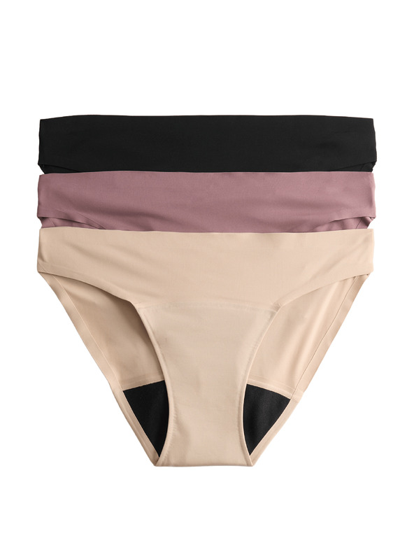 Marks & Spencer Sada 3 ks bikinových menstruačních kalhotek bez viditelných lemů Marks & Spencer černá