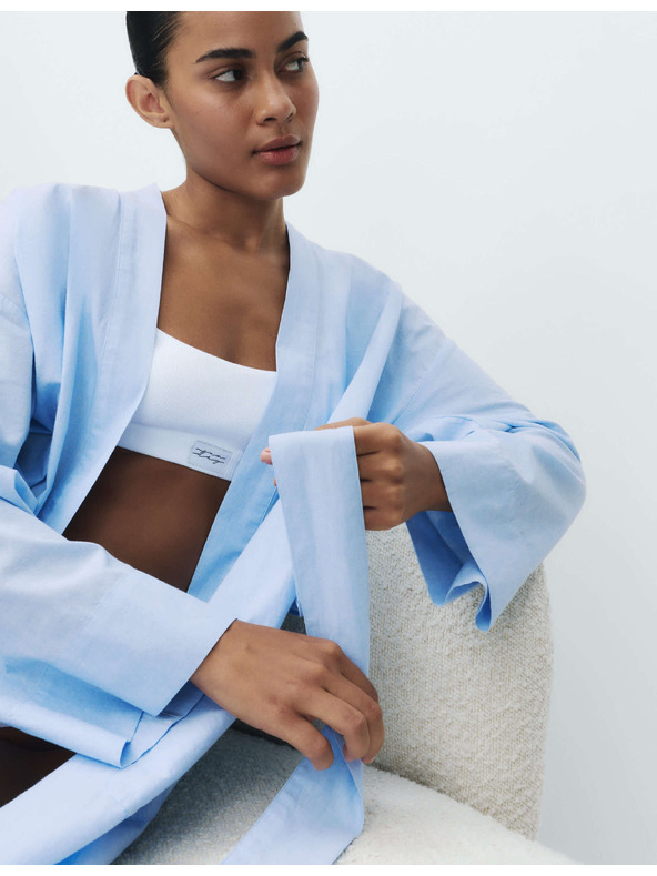 Marks & Spencer Pléd z materiálu chambray z čisté bavlny Marks & Spencer modrá