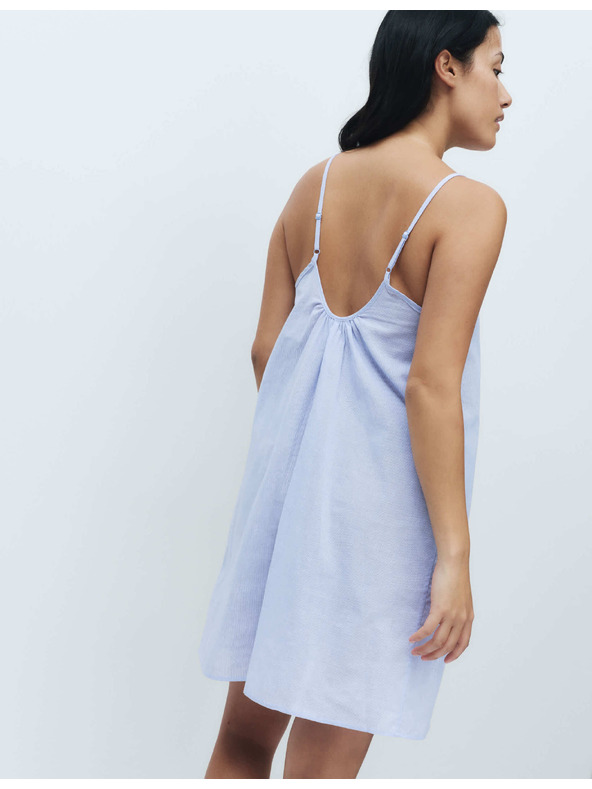 Marks & Spencer Krátká pruhovaná košilka z čisté bavlny Marks & Spencer modrá
