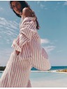 Marks & Spencer Proužkovaná pyžamová košile z čisté bavlny Marks & Spencer červená