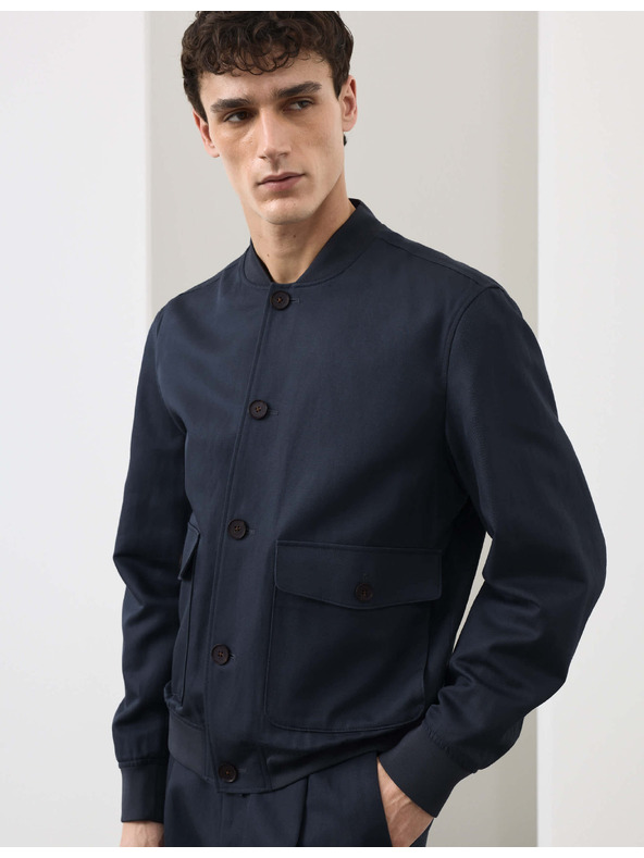 Marks & Spencer Bomber ze směsi bavlny Marks & Spencer modrá